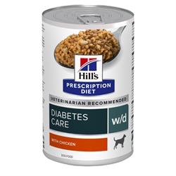 Hill's Prescription Diet Canine w/d Diabetes Care. Hundefoder mod let overvægt og diabetes / sukkersyge (dyrlæge diætfoder) 1 dåse med 370 g